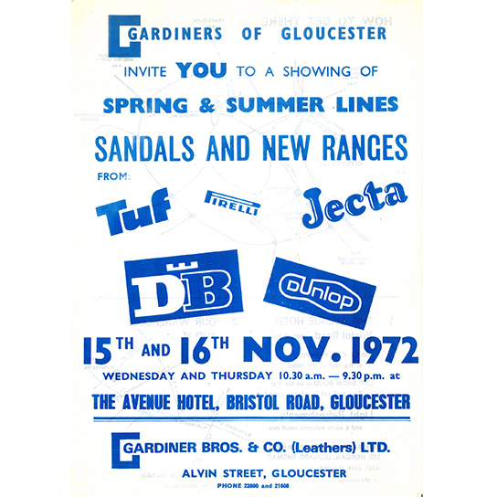 Gardiners Invite Alvin Street 1970s